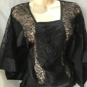 CHELSEA FLOWER Beaded Kimono Sleeve Beaded Top